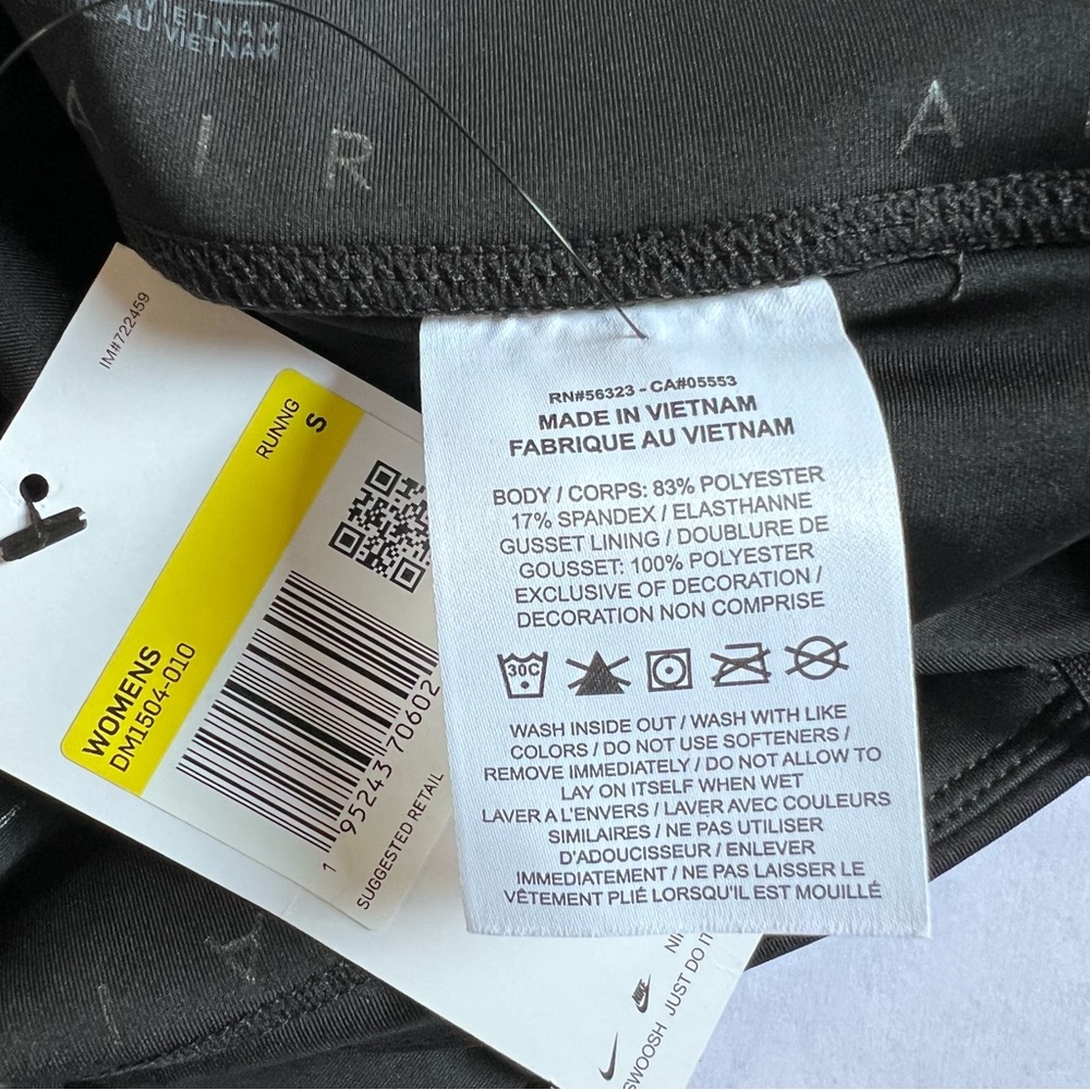 Nike Tight Fit High Rise 7/8 Length Leggings Small Black - Picture 9 of 10